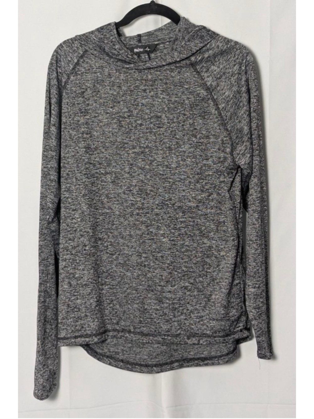 Pulse Youth Gray Space Dye Performance Hoodie L 16/18 Thumbholes